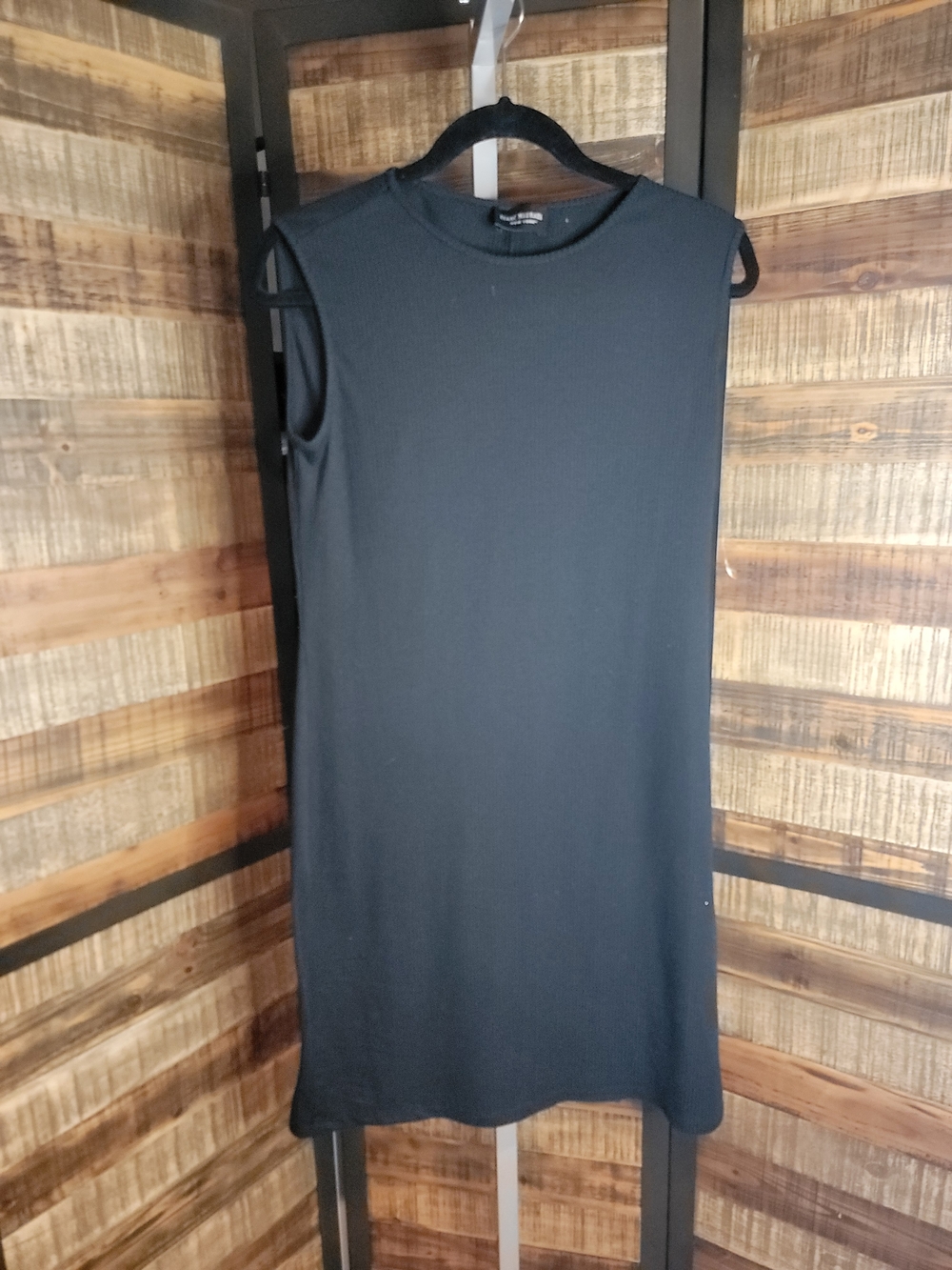 Isaac Mizrahi Black Ribbed Crew Neck Top